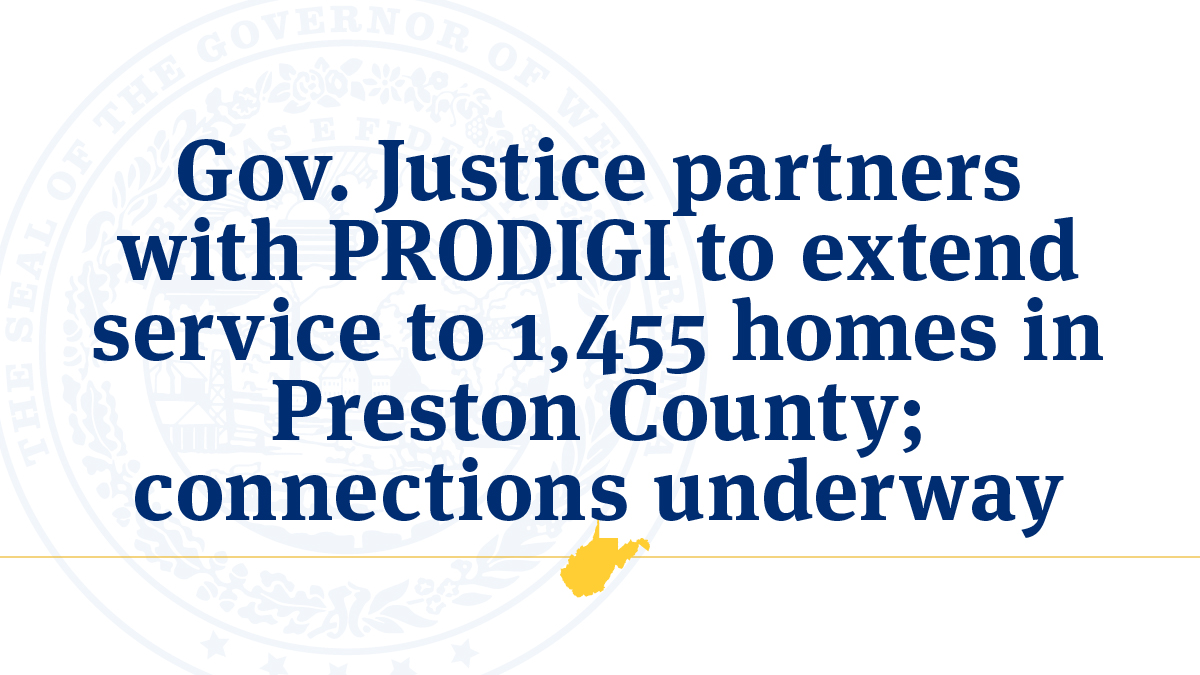 Gov. Justice Partners With PRODIGI To Extend Service To 1,455 Homes In ...